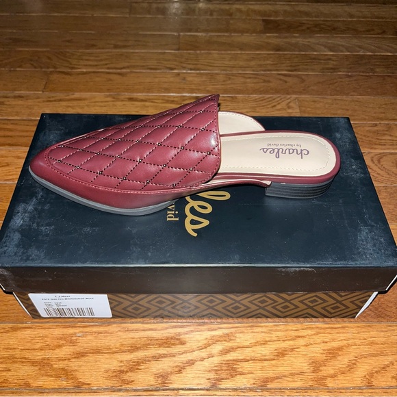 Charles by Charles David Este Quilted Microsuede Mule Flats Maroon Women’s 6 - Picture 5 of 10
